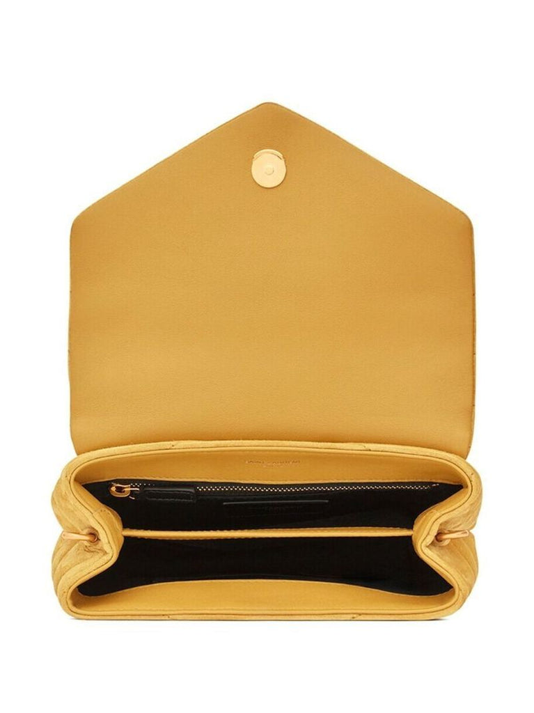 Yellow Loulou Toy Quilted Leather Cross Body Bag
