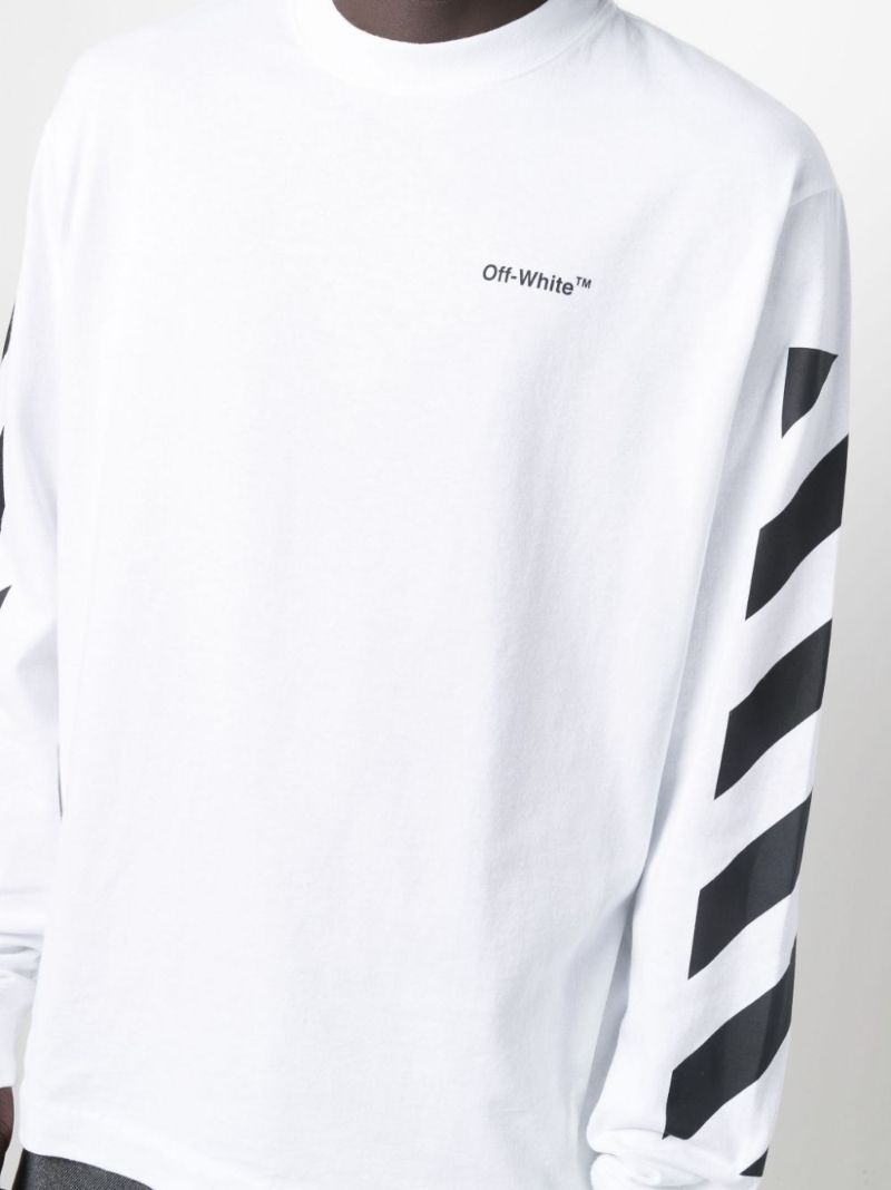 White Diag Helvetica Long Sleeve T-shirt