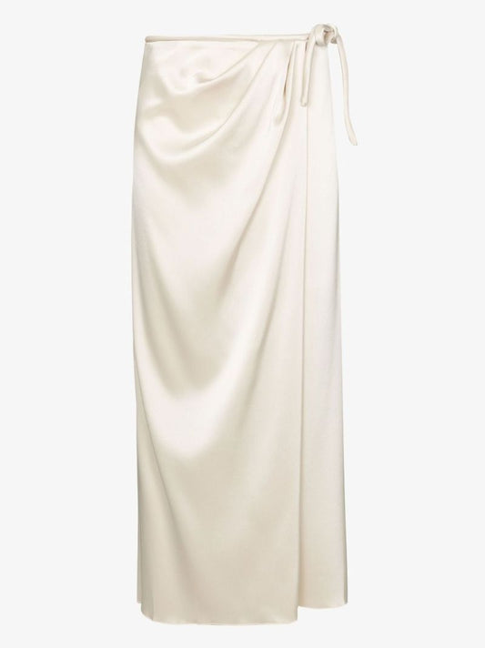 Lea Satin Midi Wrap Skirt