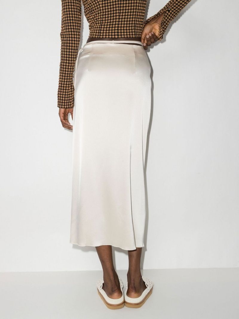 Lea Satin Midi Wrap Skirt