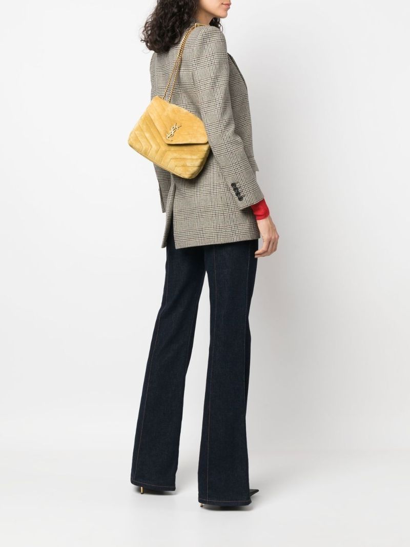 Yellow Loulou Small Suede Shoulder Bag