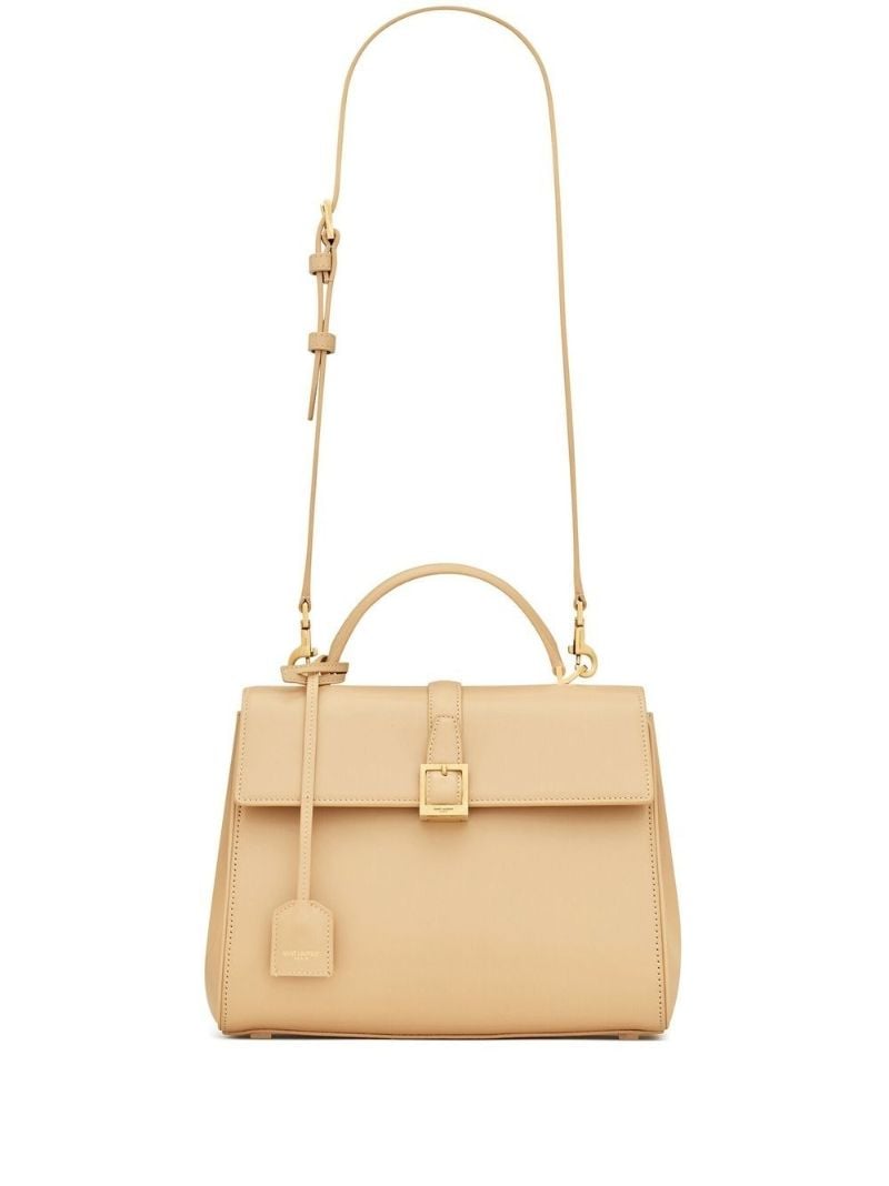 Neutral Le Fermoir Leather Top Handle Bag