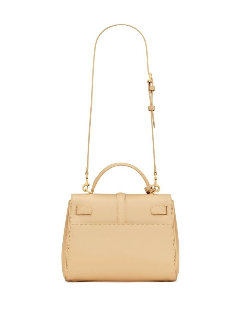 Neutral Le Fermoir Leather Top Handle Bag
