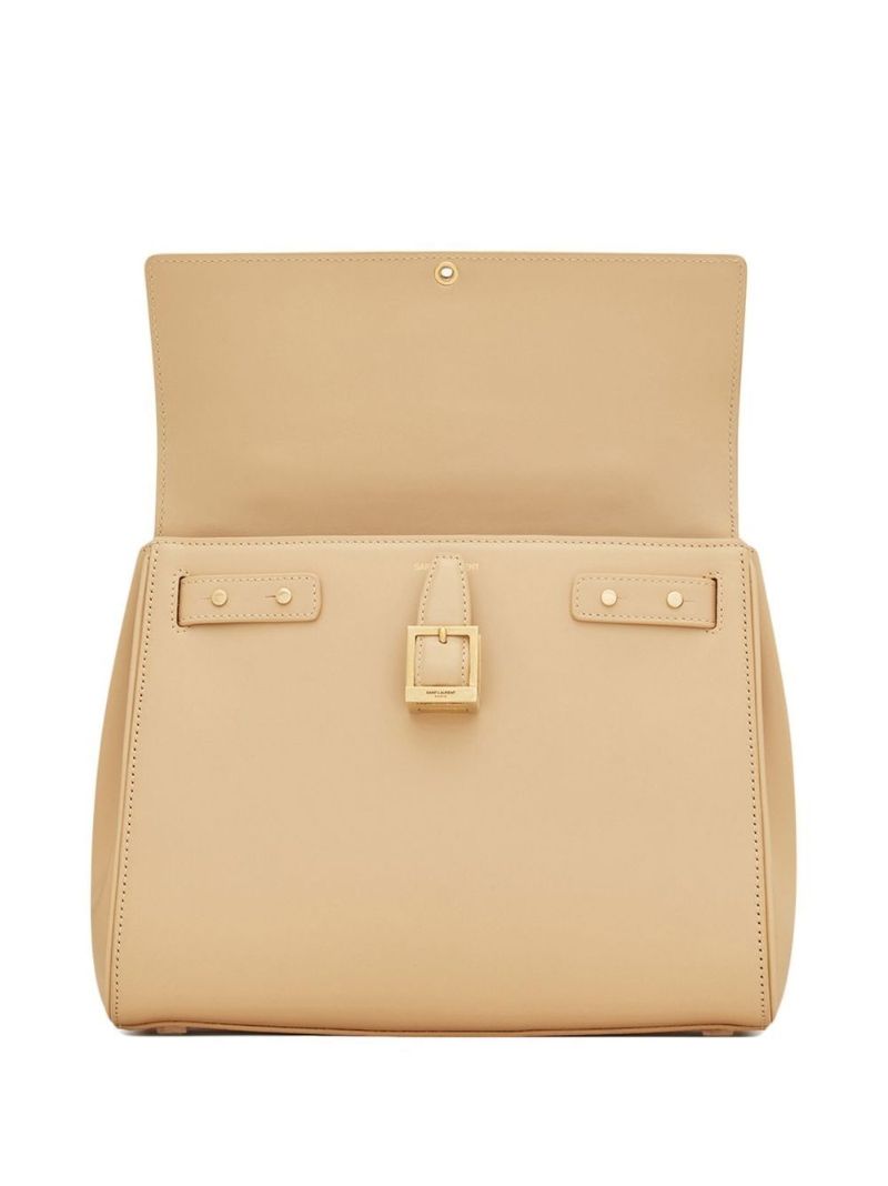 Neutral Le Fermoir Leather Top Handle Bag