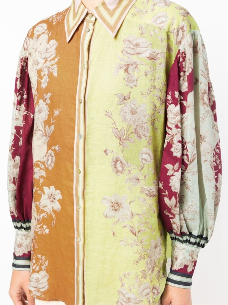 Multicolour Marlow Colourblock Floral Print Shirt