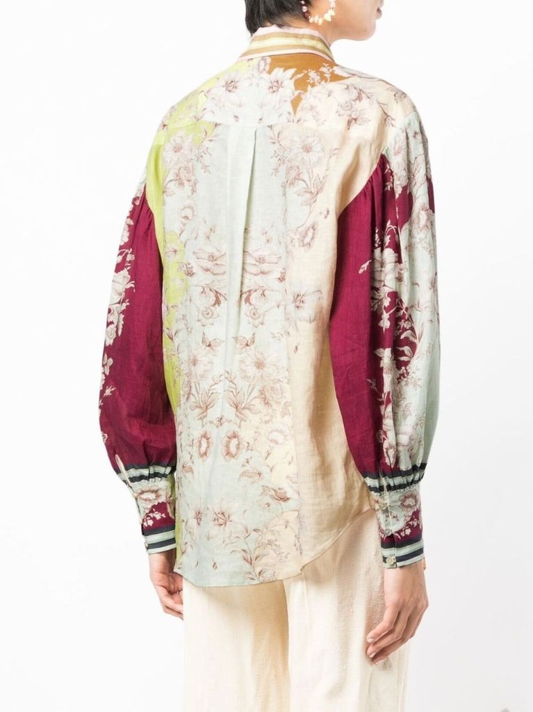 Multicolour Marlow Colourblock Floral Print Shirt