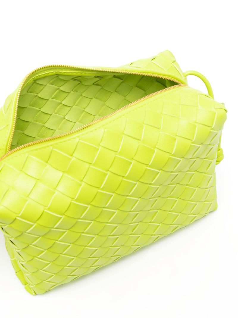 Green Intrecciato Leather Shoulder Bag
