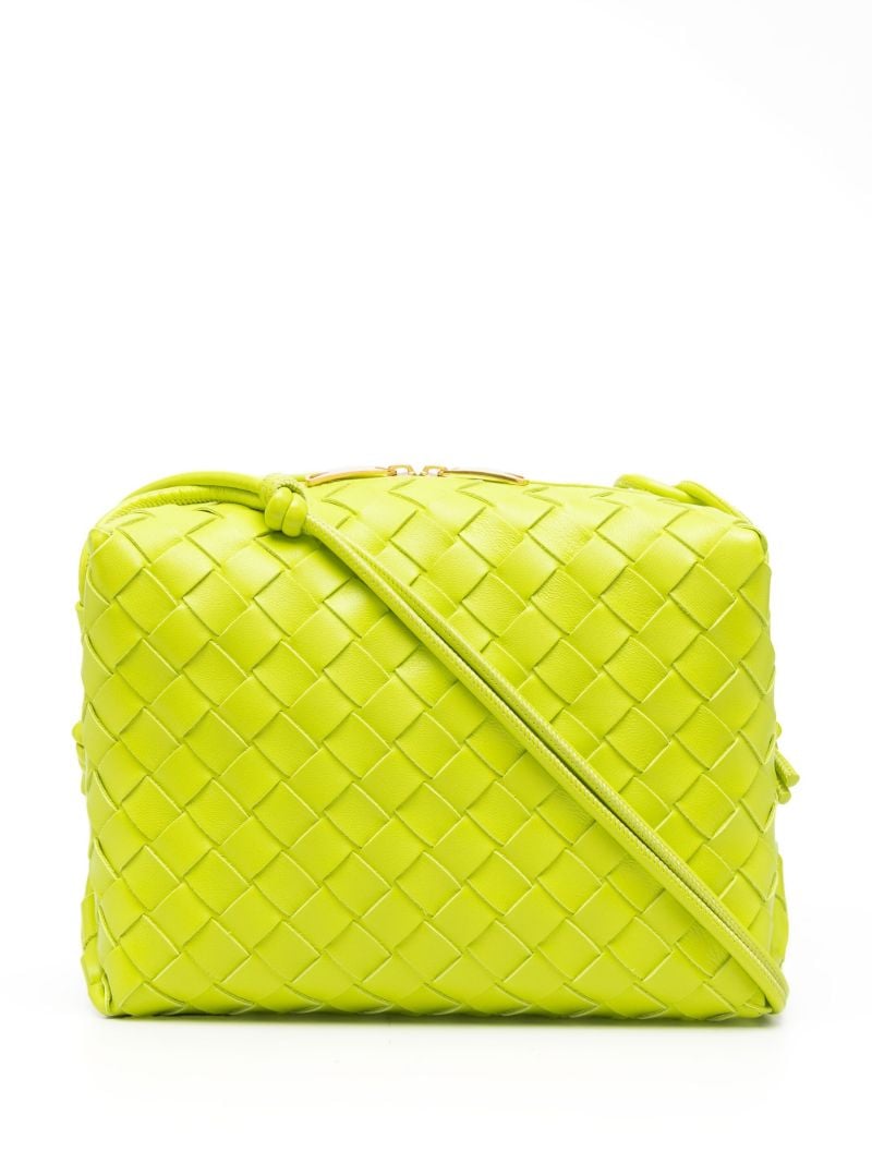 Green Intrecciato Leather Shoulder Bag