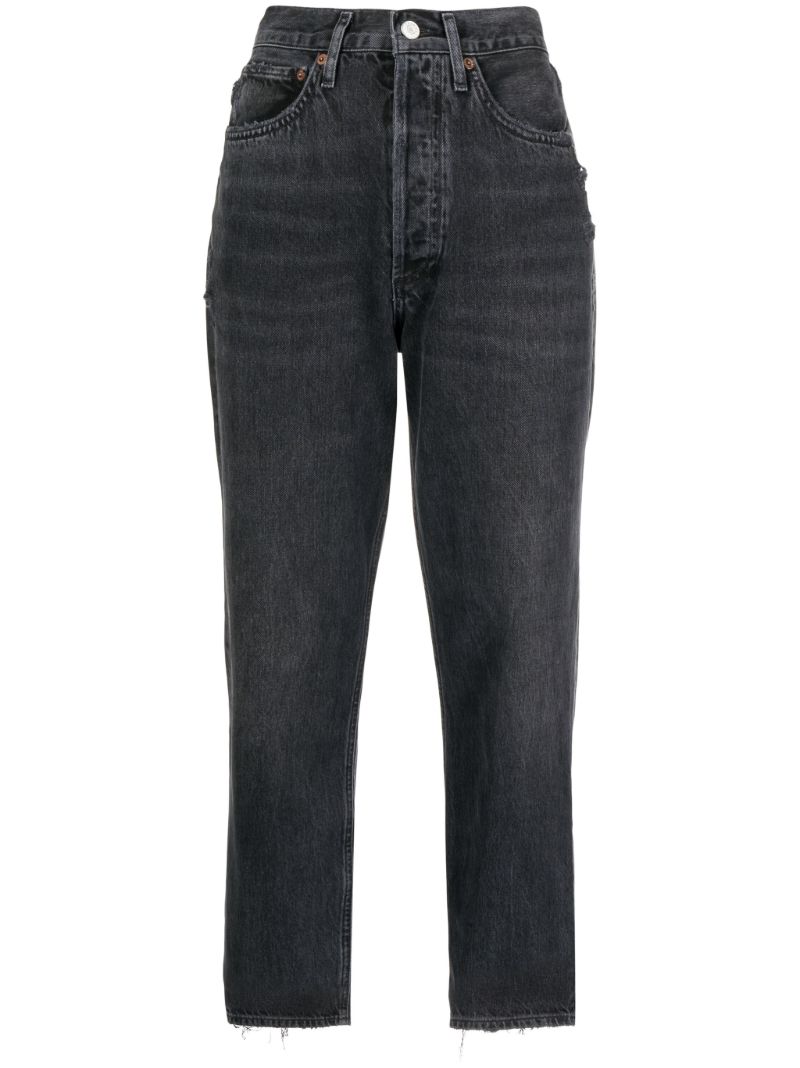 Black 90s Cropped Denim Jeans