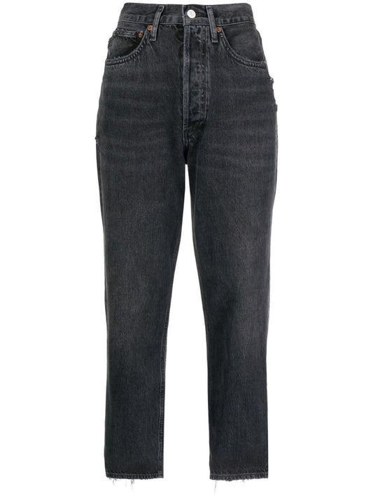 Black 90s Cropped Denim Jeans