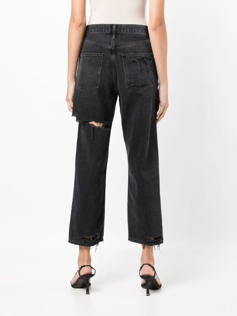 Black 90s Cropped Denim Jeans