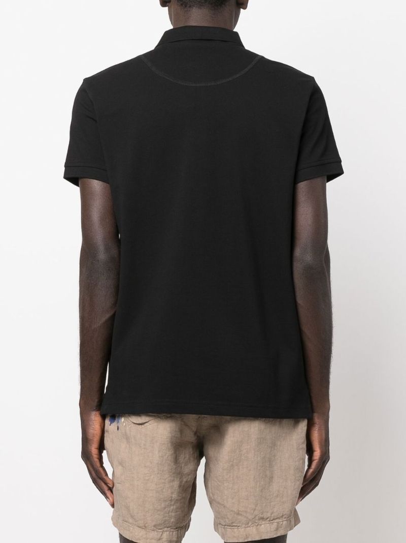 Black Logo Embroidered Polo Shirt