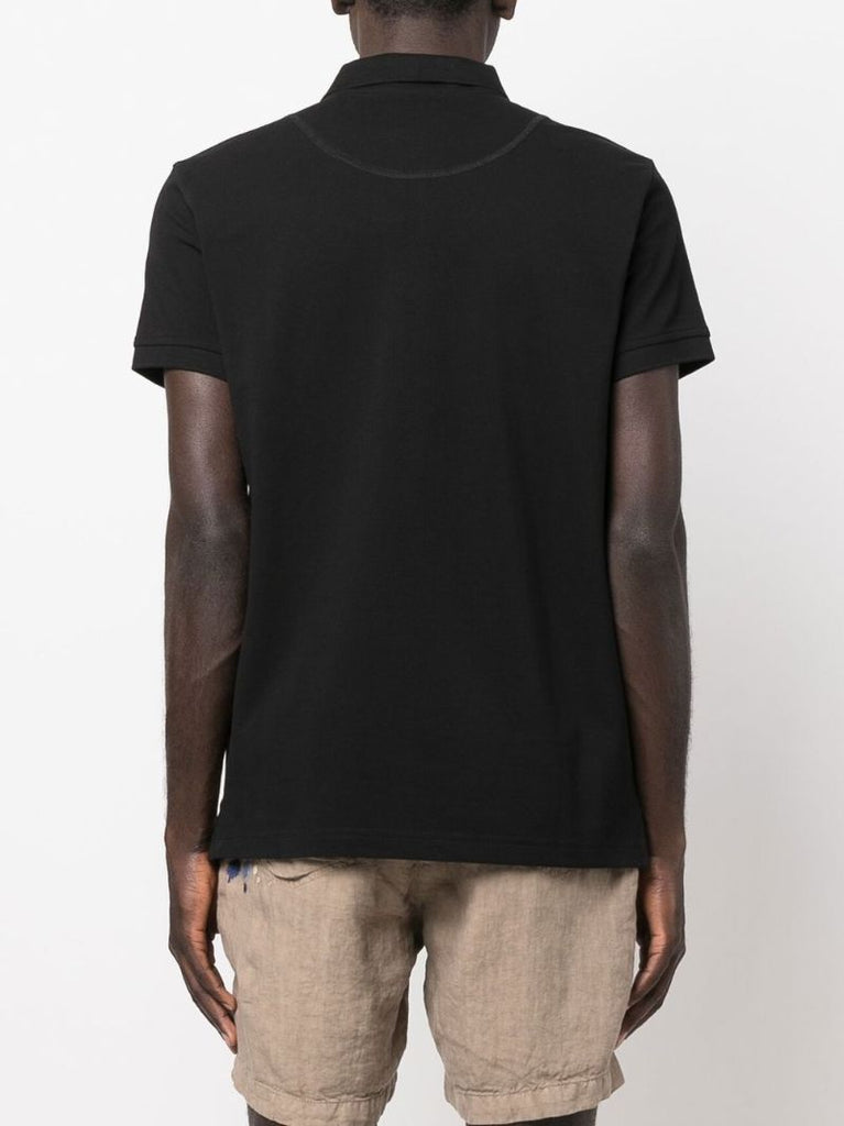 Black Logo Embroidered Polo Shirt