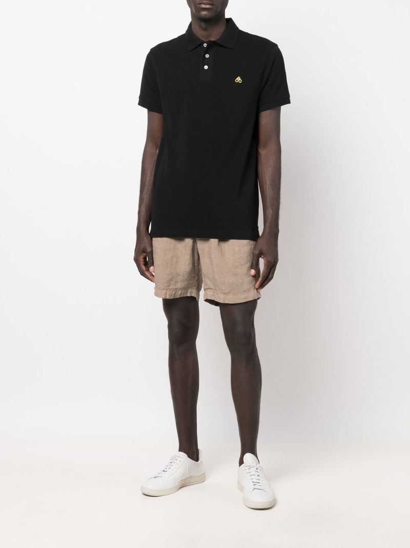 Black Logo Embroidered Polo Shirt