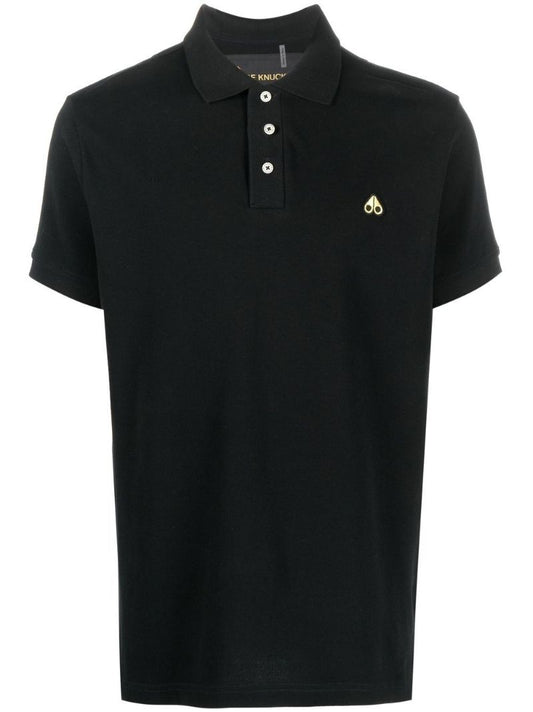 Black Logo Embroidered Polo Shirt