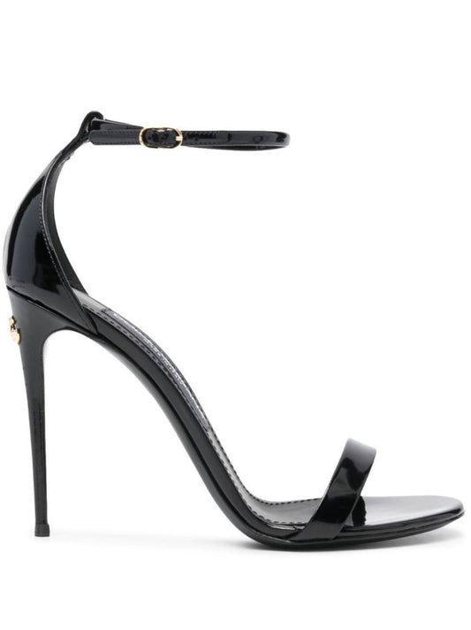 Black Keira 100 Patent Leather Sandals