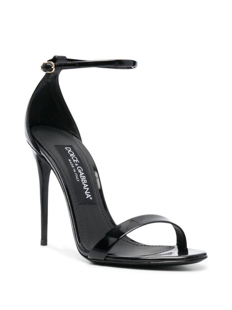 Black Keira 100 Patent Leather Sandals
