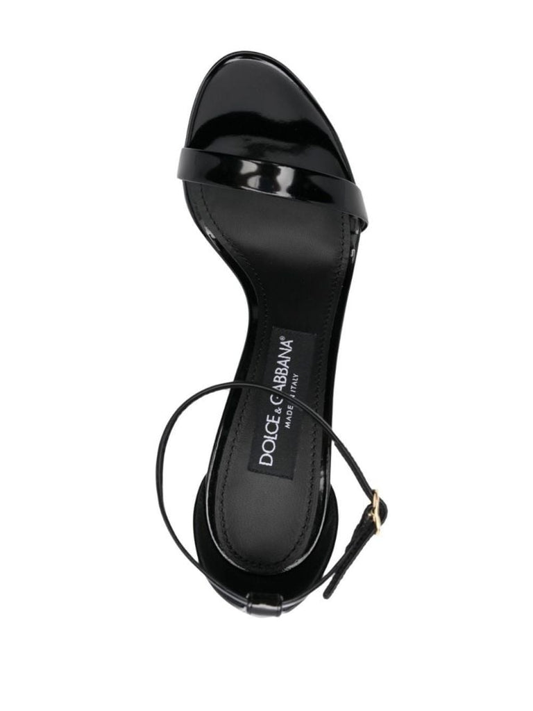 Black Keira 100 Patent Leather Sandals