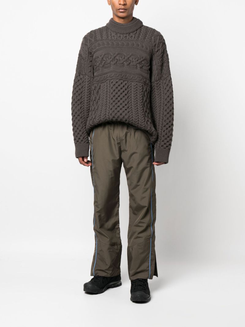 Brown Piped Track Pants