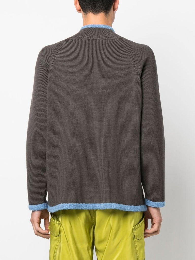 Zip-front Knitted Sweater