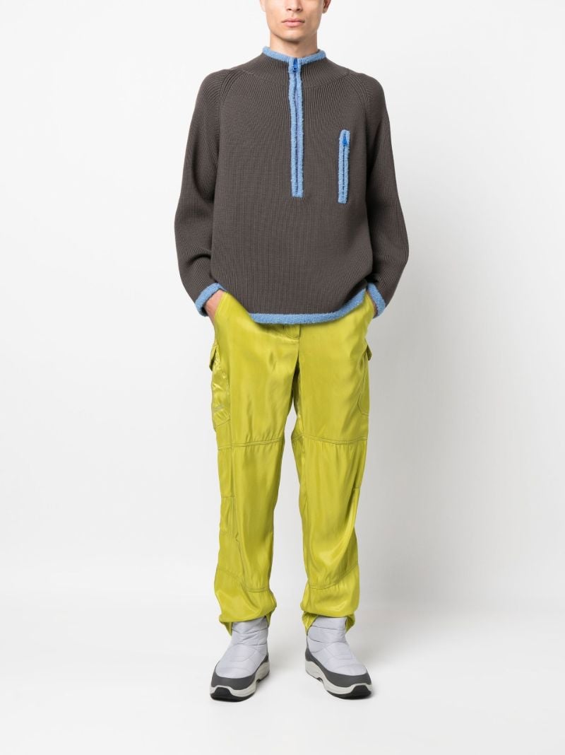 Zip-front Knitted Sweater