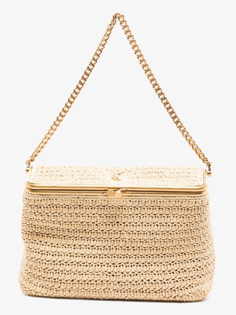 Neutral Fanny Raffia Shoulder Bag