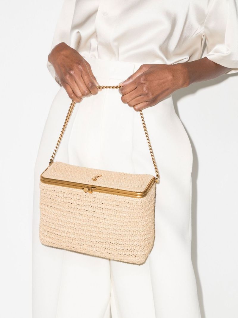 Neutral Fanny Raffia Shoulder Bag