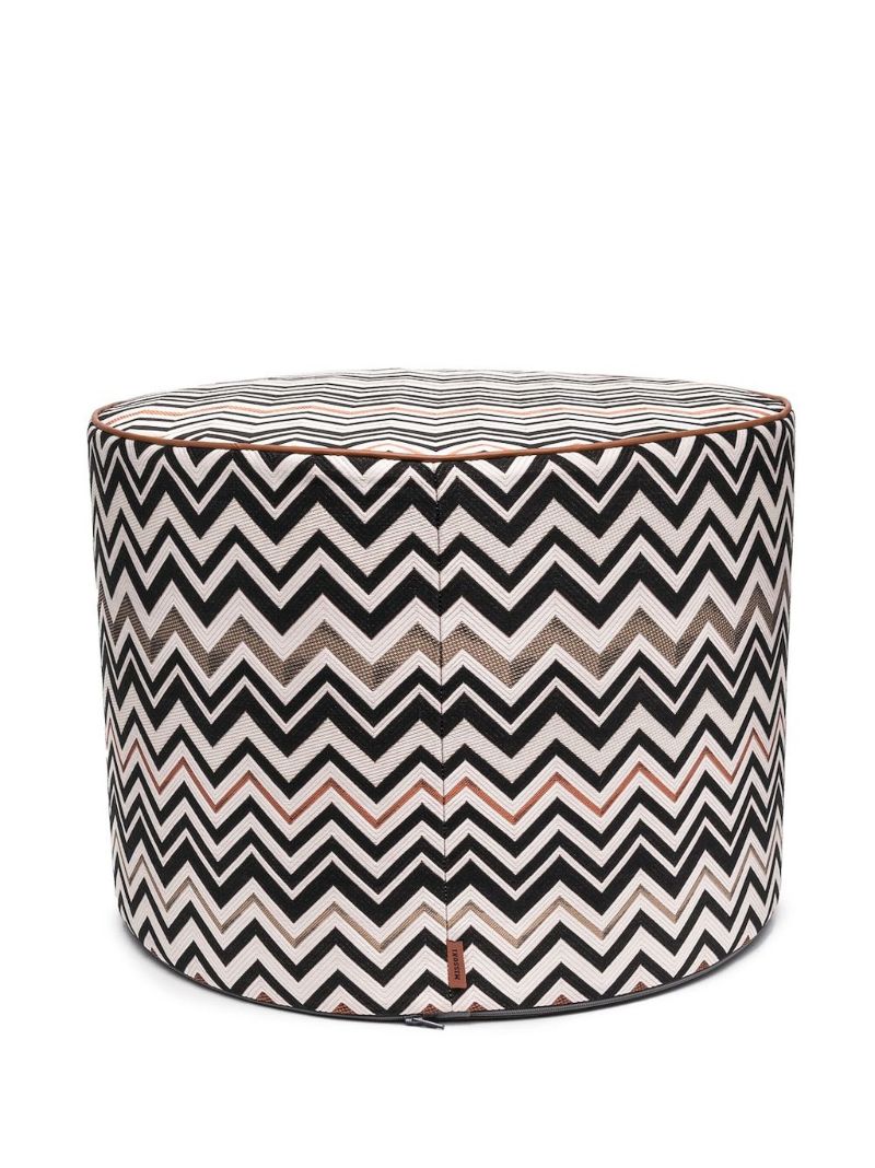 Brown Belfast Zigzag Pouf