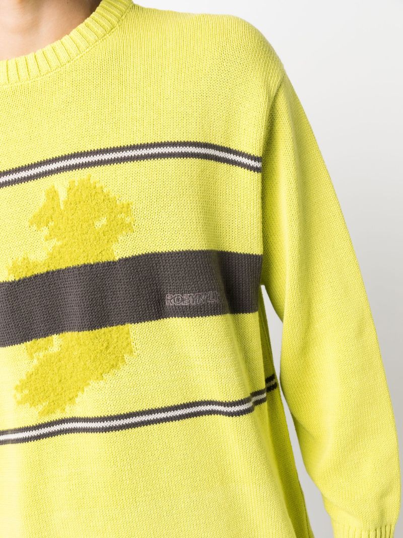 Yellow Logo Intarsia Cotton Sweater