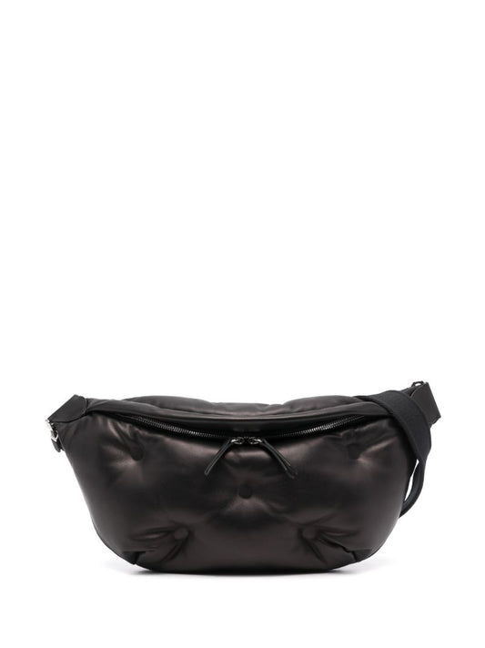 Black Glam Slam Leather Cross Body Bag