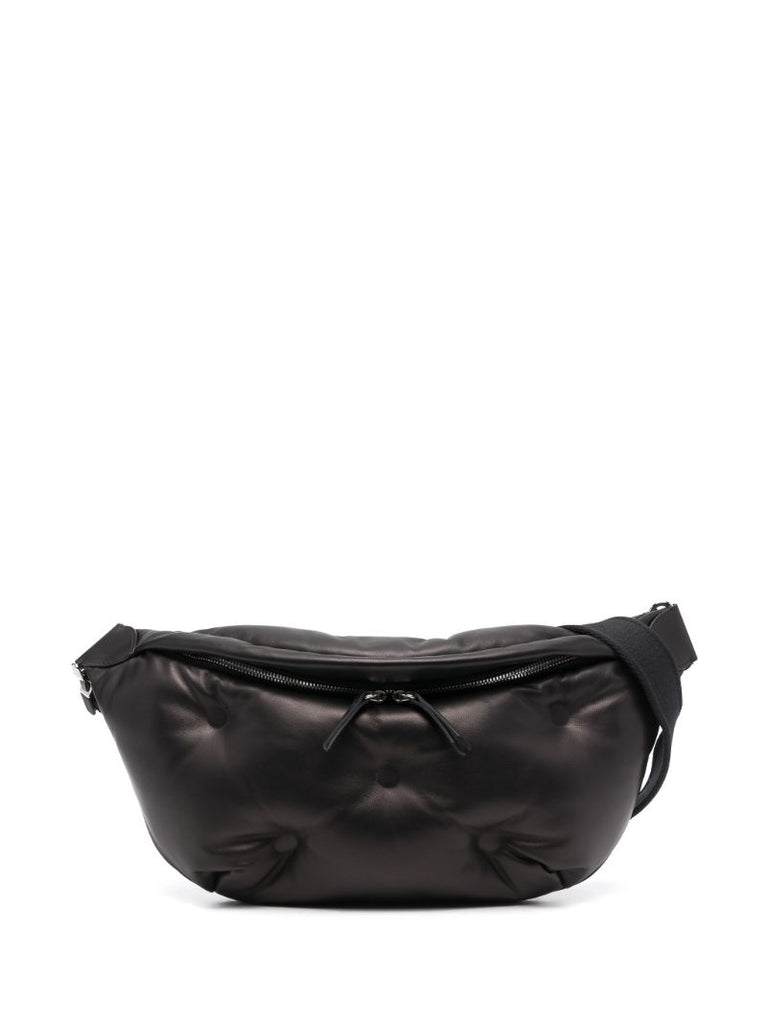 Black Glam Slam Leather Cross Body Bag