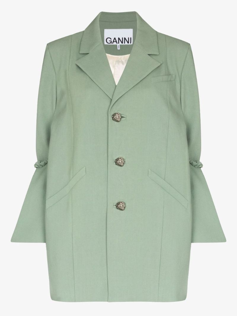 Green Single-breasted Blazer