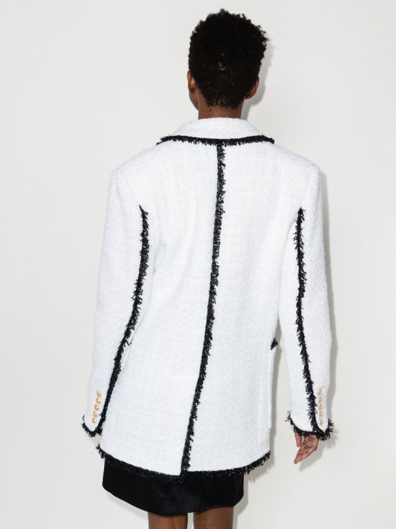 Double-breasted Contrast Tweed Jacket