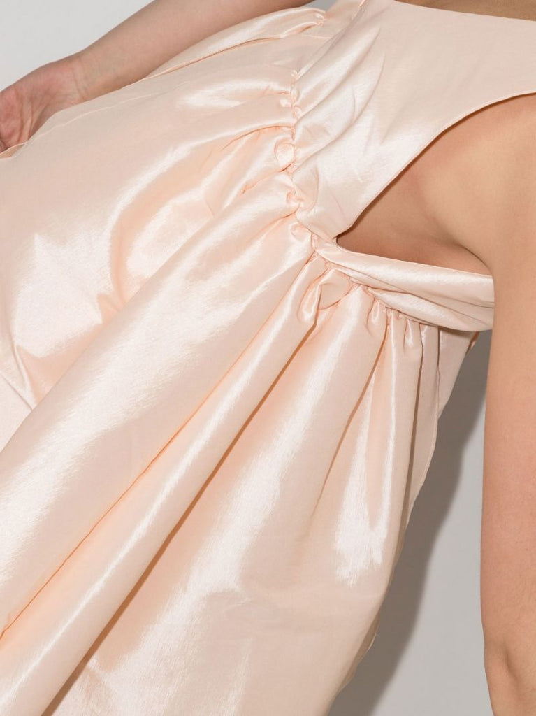 Pink Gathered Detail Midi Dress