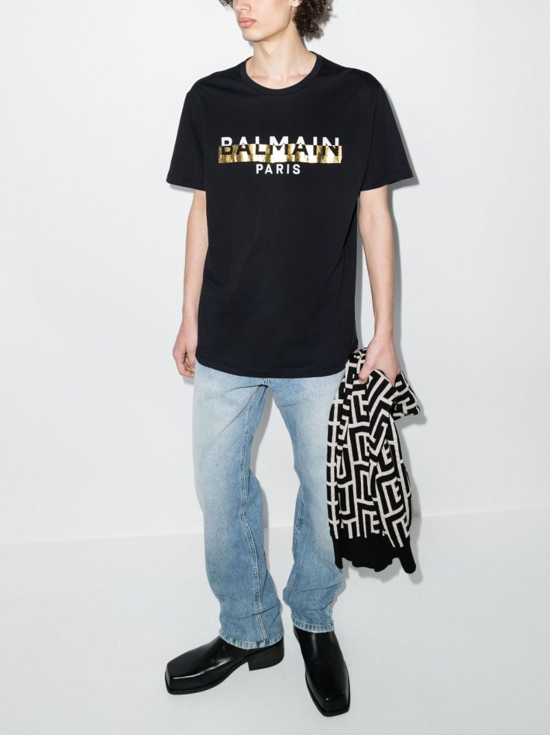 Foil Logo Tape Cotton T-shirt