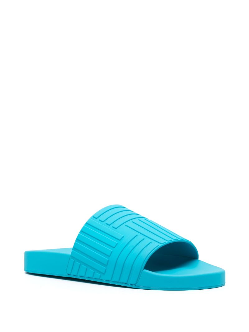 Blue Intrecciato Rubber Slides