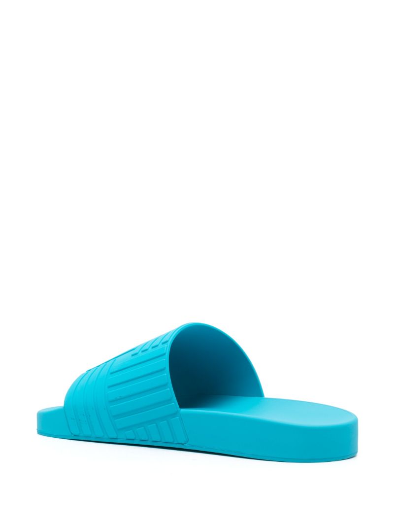Blue Intrecciato Rubber Slides