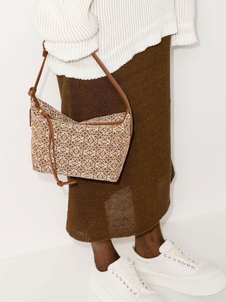 Brown Cubi Small Anagram Shoulder Bag
