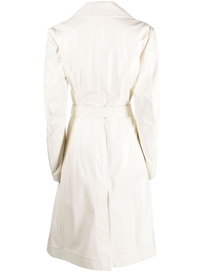 White Leather Trench Coat