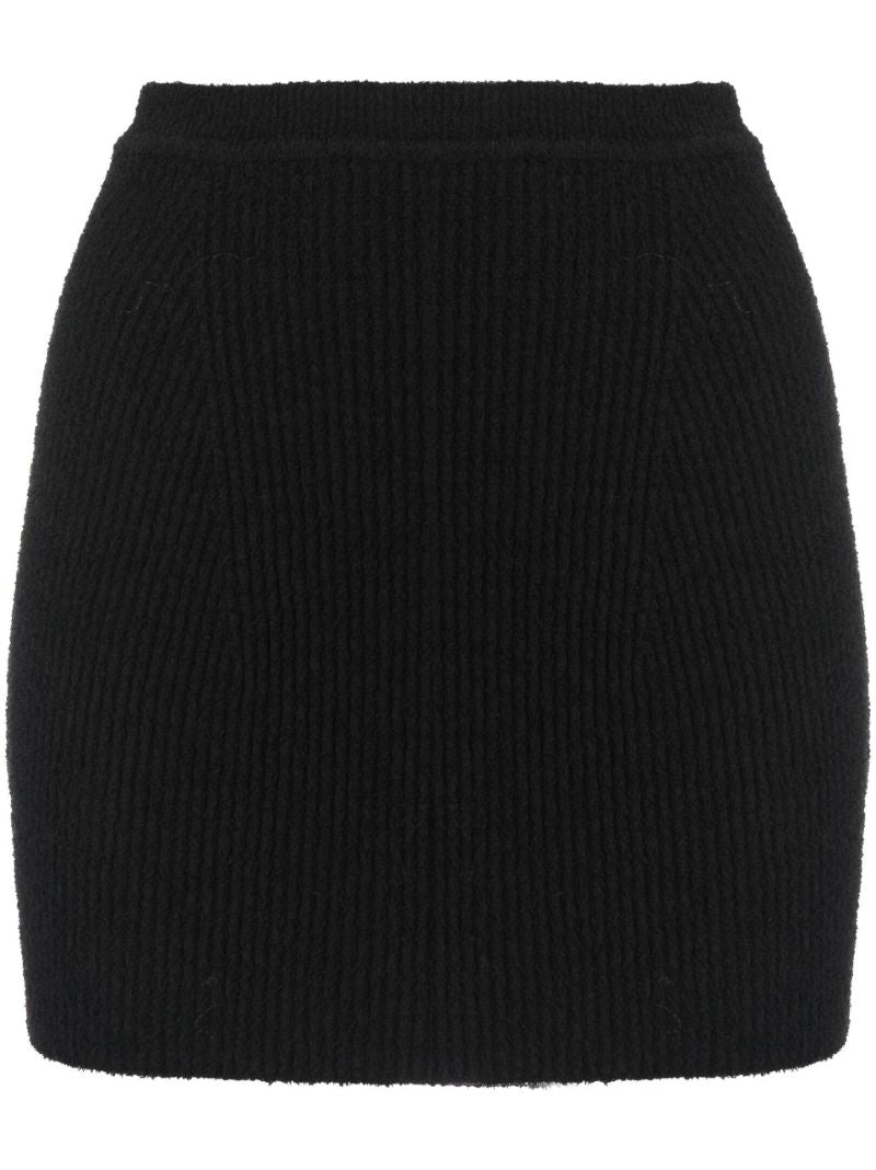Black Knit Mini Skirt