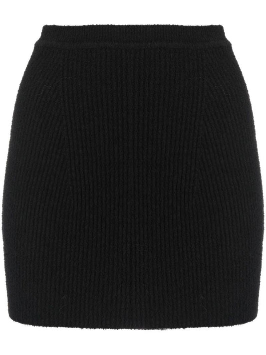 Black Knit Mini Skirt