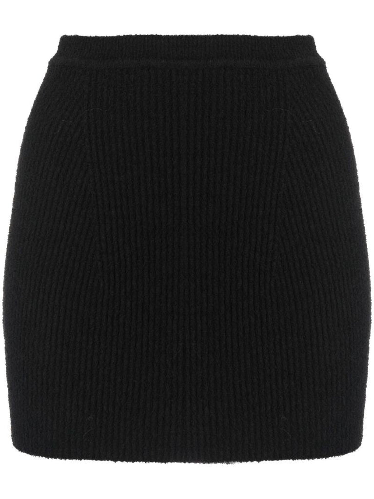 Black Knit Mini Skirt