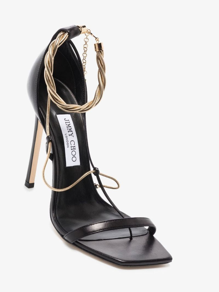 Black Oriana 110 Leather Sandals