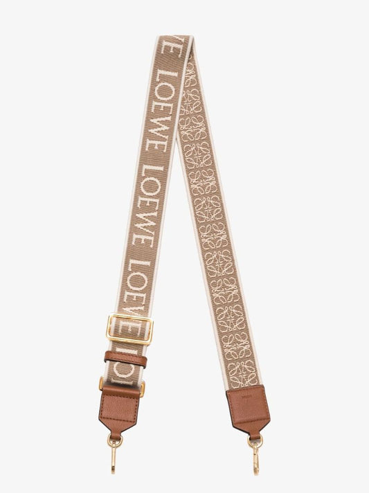 Brown Logo Embroidered Bag Strap