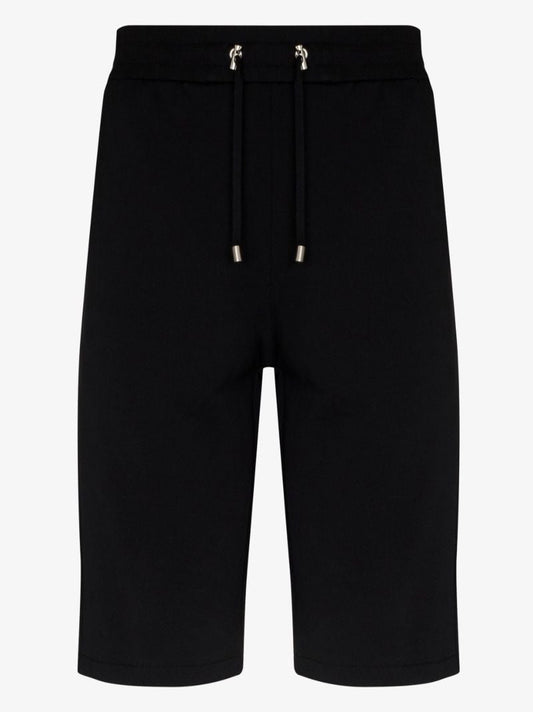 Black Foil Logo Cotton Track Shorts