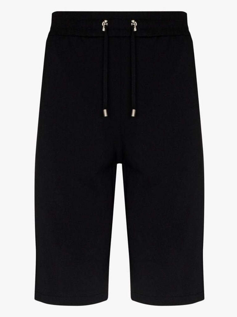 Black Foil Logo Cotton Track Shorts