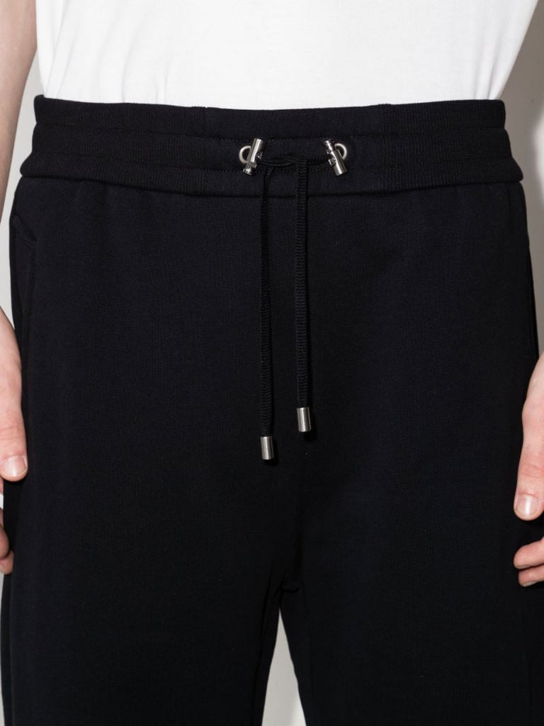 Black Foil Logo Cotton Track Shorts