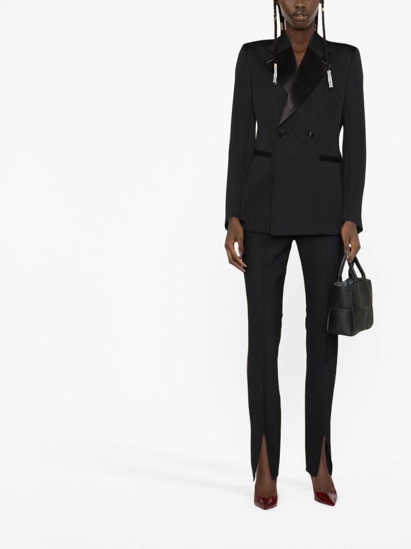 Black Double-breasted Wool Blazer