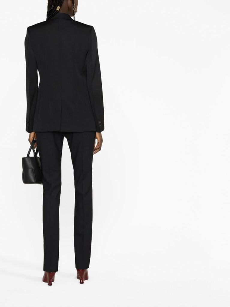 Black Double-breasted Wool Blazer