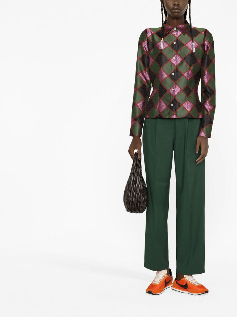 Green Diamond Check Shirt
